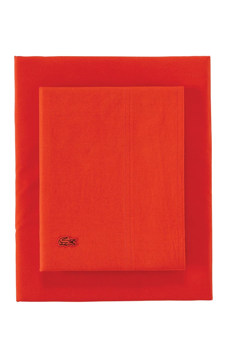 Lacoste Full Washed Percale Sheet Set - Fiesta, Main, color, 
