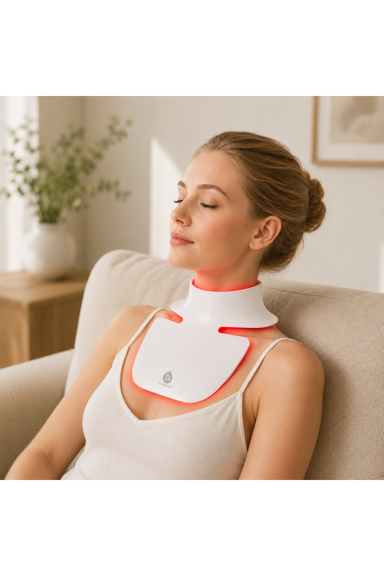 LED Light Therapy Neck Plate, Alternate, color, White