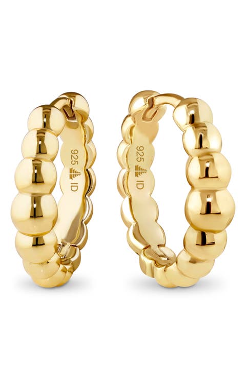 Beaded Ball Hoop Earrings