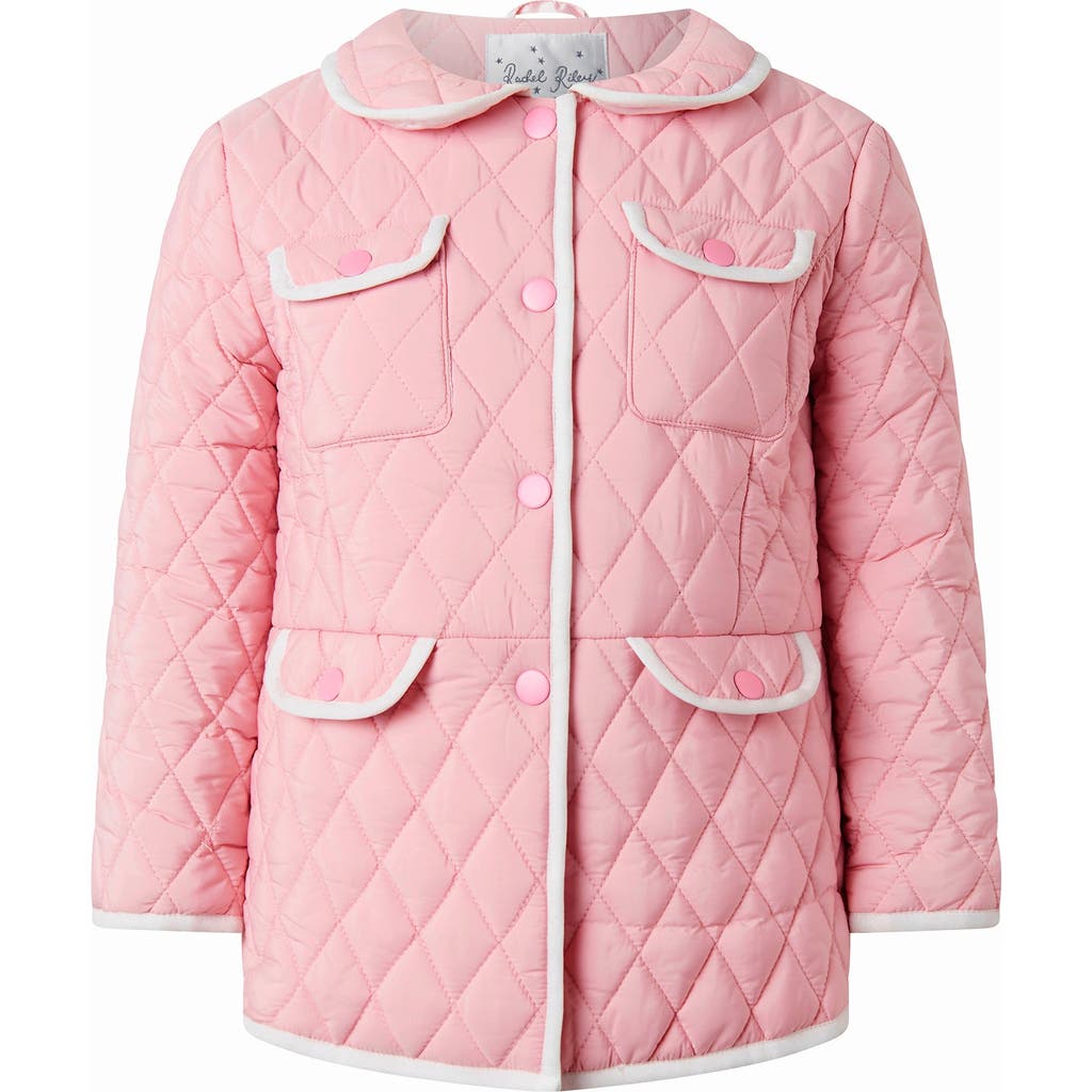 Shop Rachel Riley Two-tone Quilted Jacket In Pink