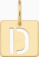 Oradina 14K Yellow Gold Initial Tile Pendant Charm