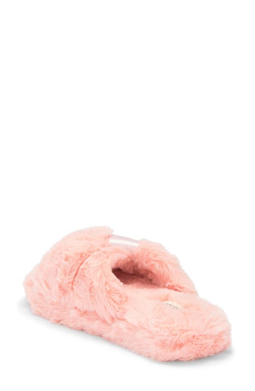 Honeydew The Knot Plush Faux Fur Slide Sandal In Orange