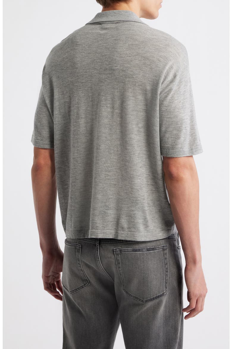 Superfine Merino Wool & Cashmere Sweater Polo, Alternate, color, LIGHT GREY MELANGE