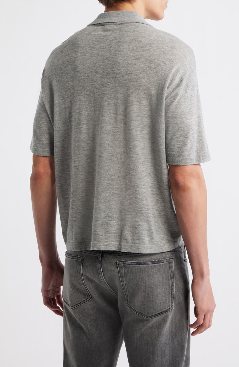 FRAME Superfine Merino Wool & Cashmere Sweater Polo, Alternate, color, Light Grey Melange