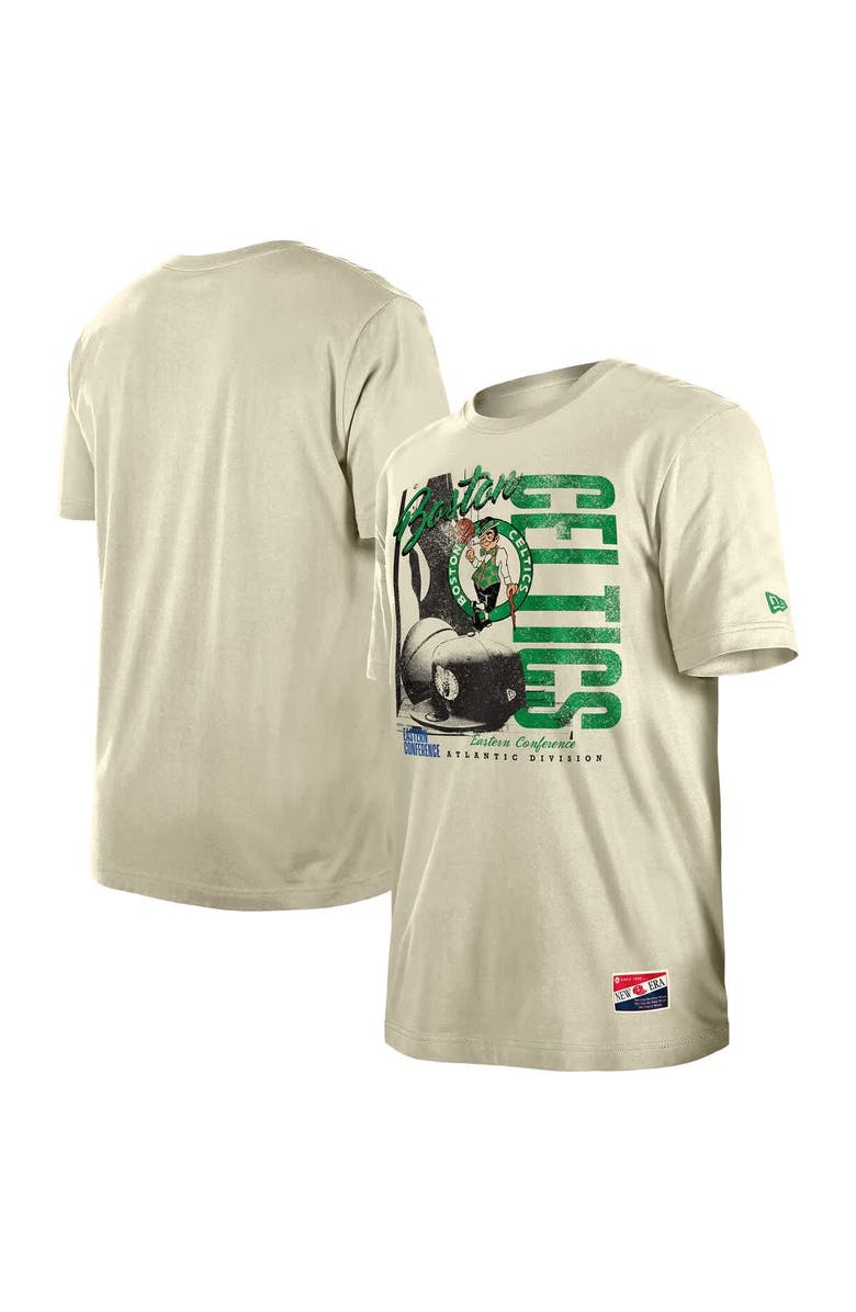 New Era Men's New Era Cream Boston Celtics Distressed Throwback Vintage Color Pack T-Shirt, Main, color, Cream