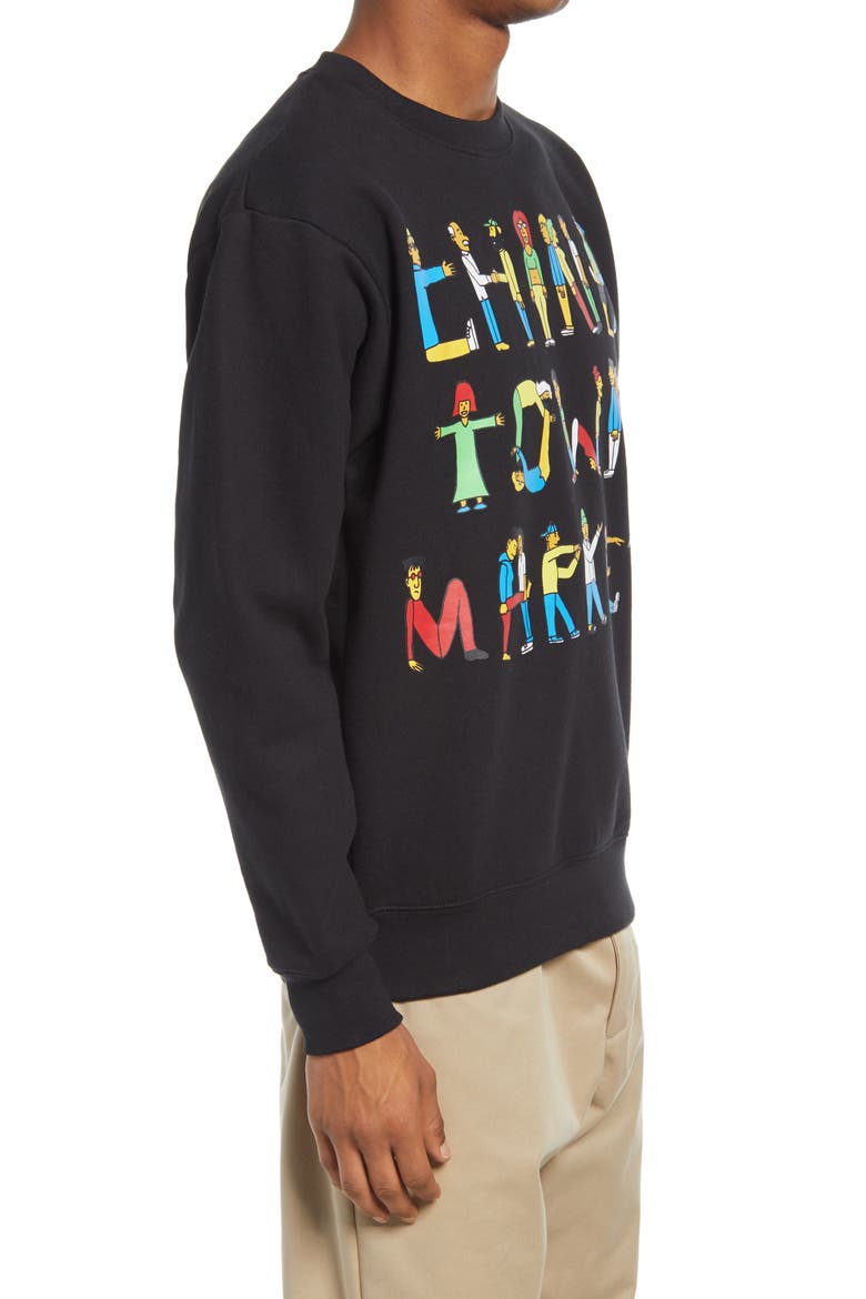 City Aerobics Crewneck Sweatshirt, Alternate, color, BLACK