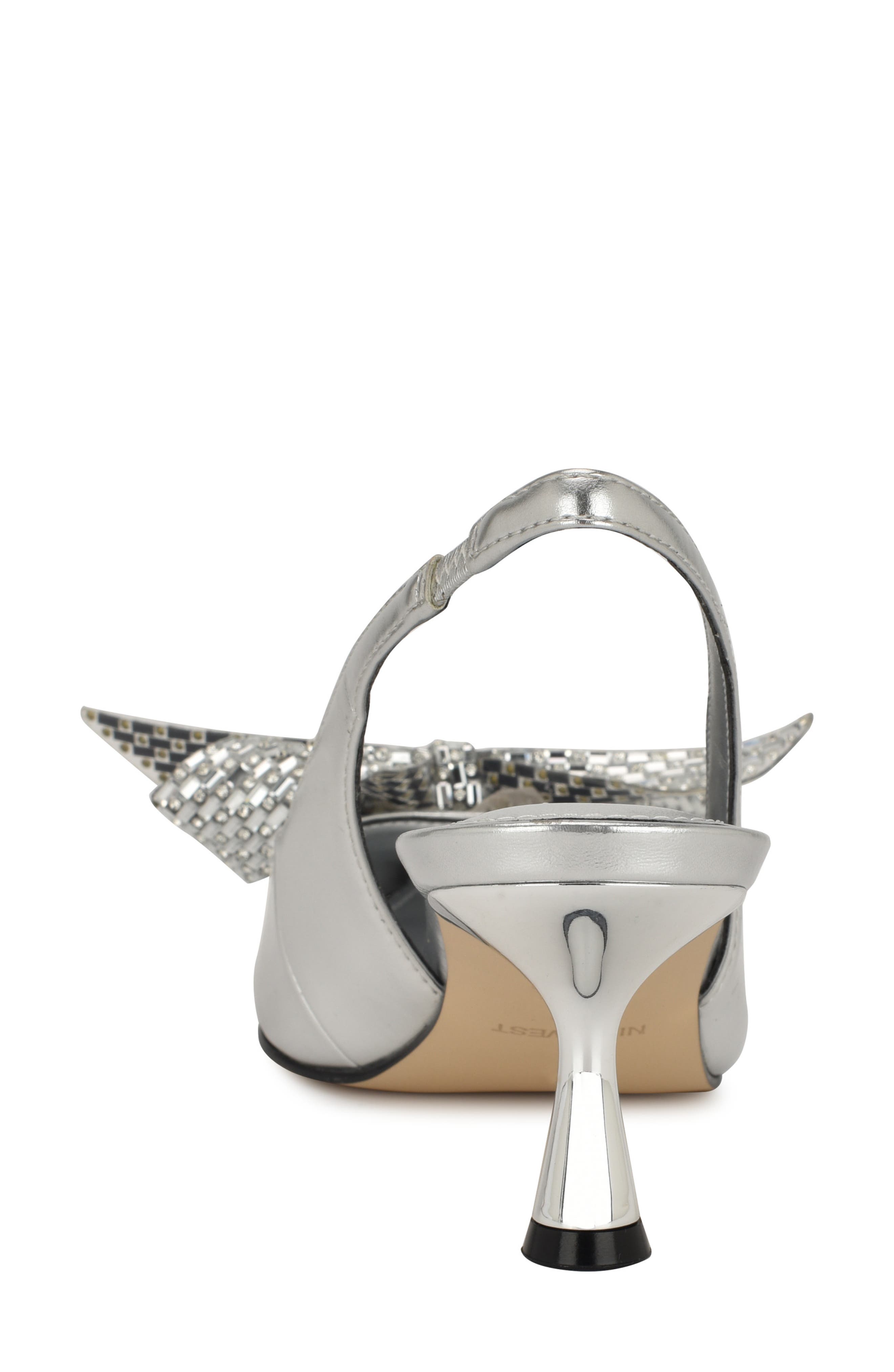 Rills Pointed Toe Slingback Pump, Alternate, color, SILVER