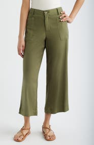 CITY BLUES Patch Pocket Crop Wide Leg Pants