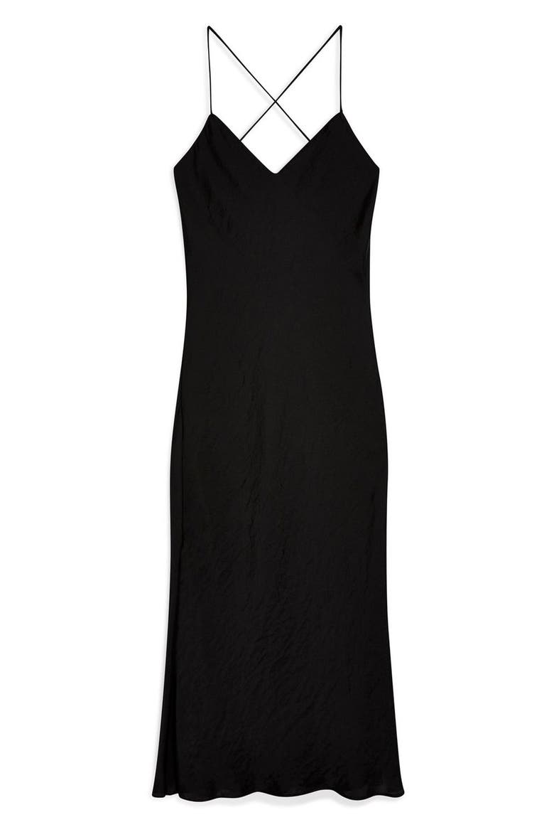 Plain Satin Slipdress, Alternate, color, BLACK