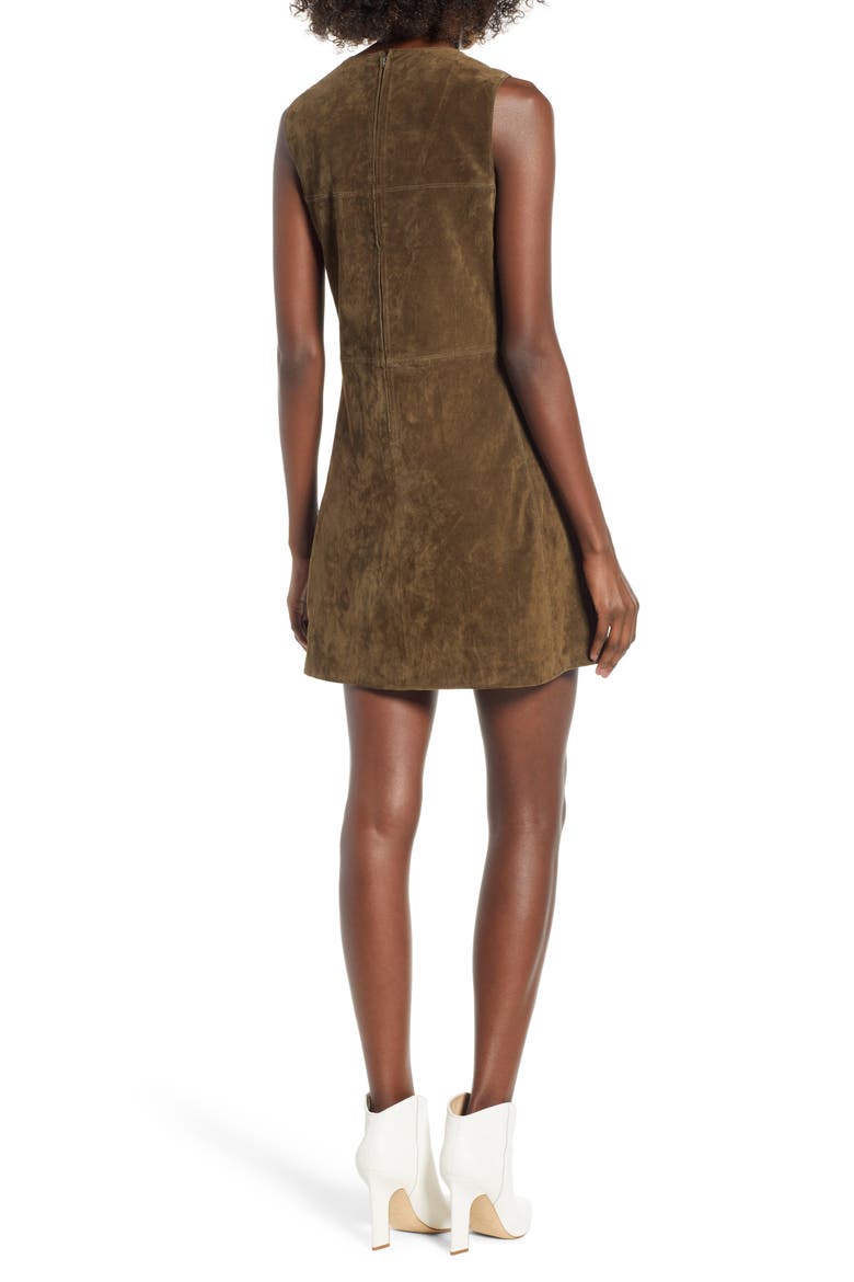 Suede Shift Dress, Alternate, color, BANK ROLL