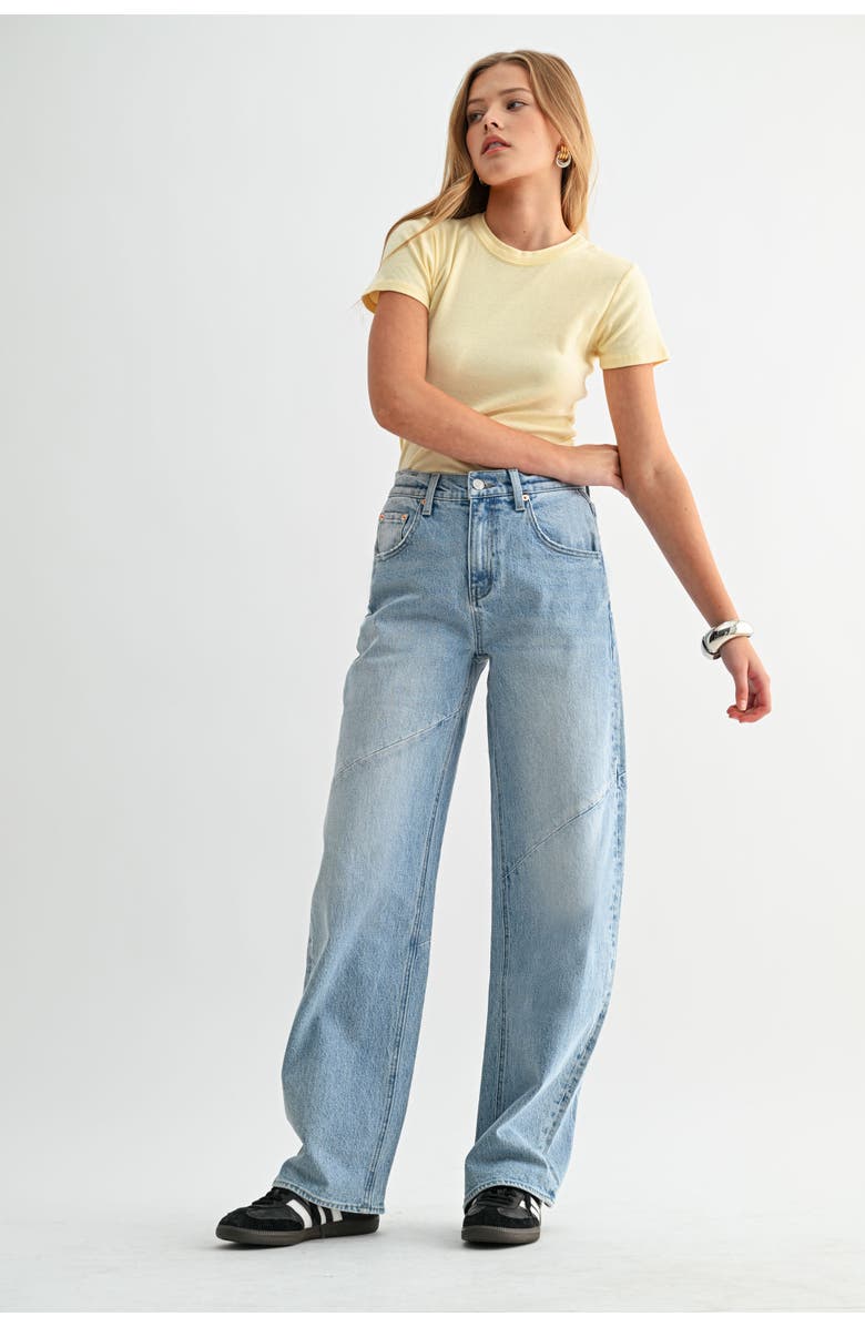 Jemina Denim The Arc Curve Pant, Alternate, color, Light Wash
