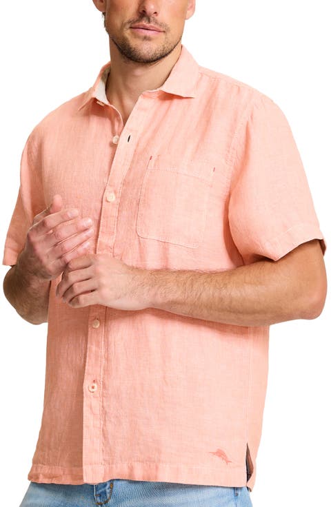 Paradise Breezer Short Sleeve Linen Button-Up Shirt