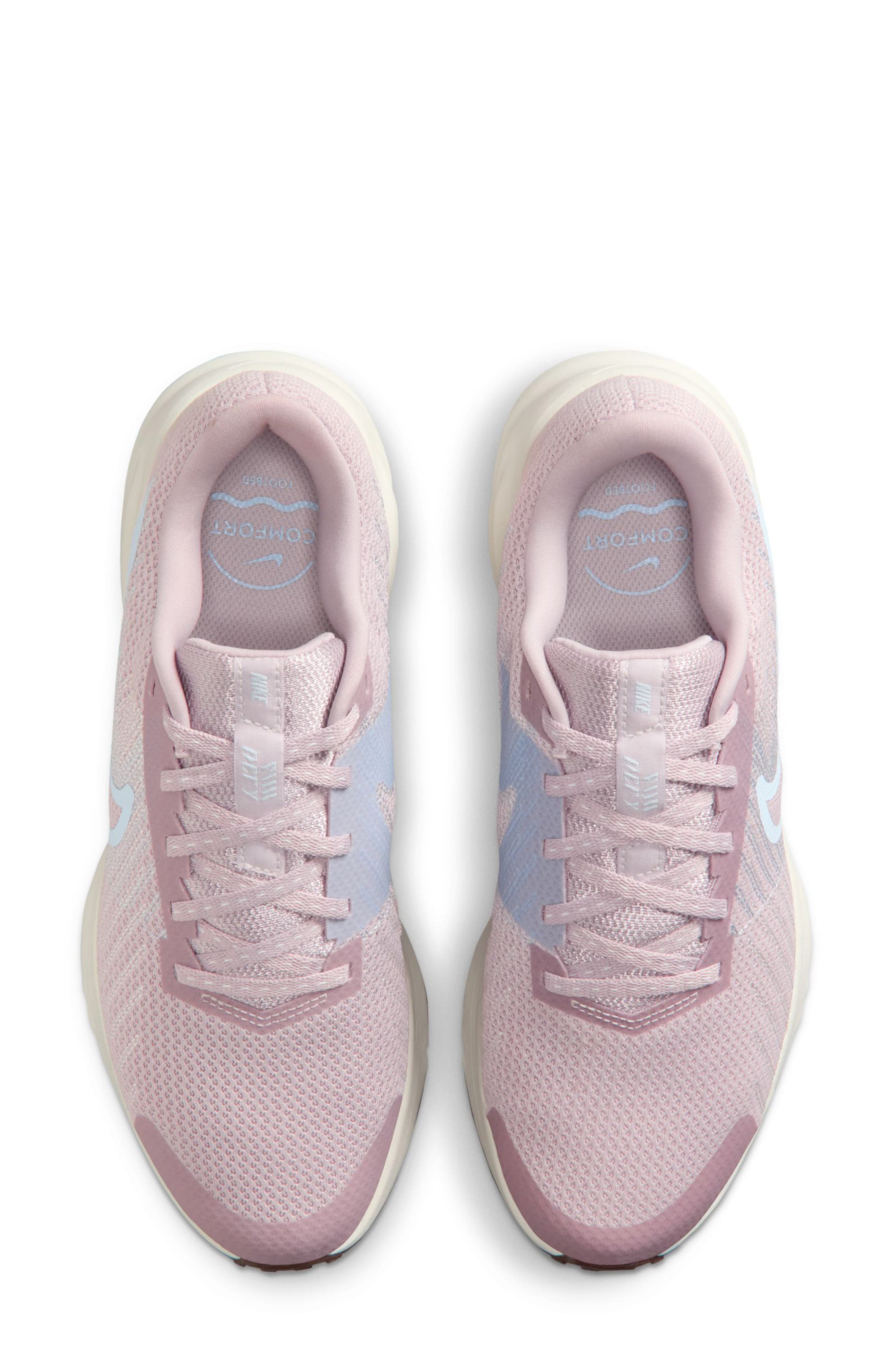 Run Defy Running Shoe, Alternate, color, PARTICLE ROSE/ BLUE/ SAIL