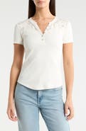Lucky Brand Cutwork Henley Top