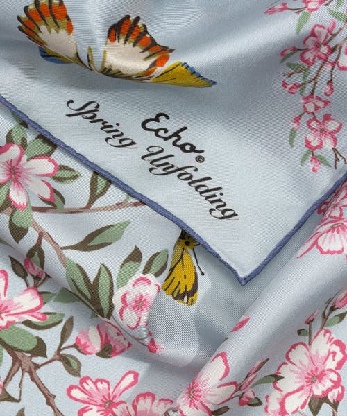 Echo Spring Unfolding Silk Square Scarf In Sky Blue