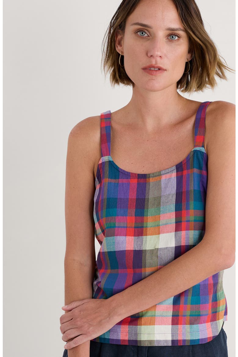 Hares Tail Relaxed Organic Cotton Tank, Alternate, color, FLORABUNDA MULTI DAMSON