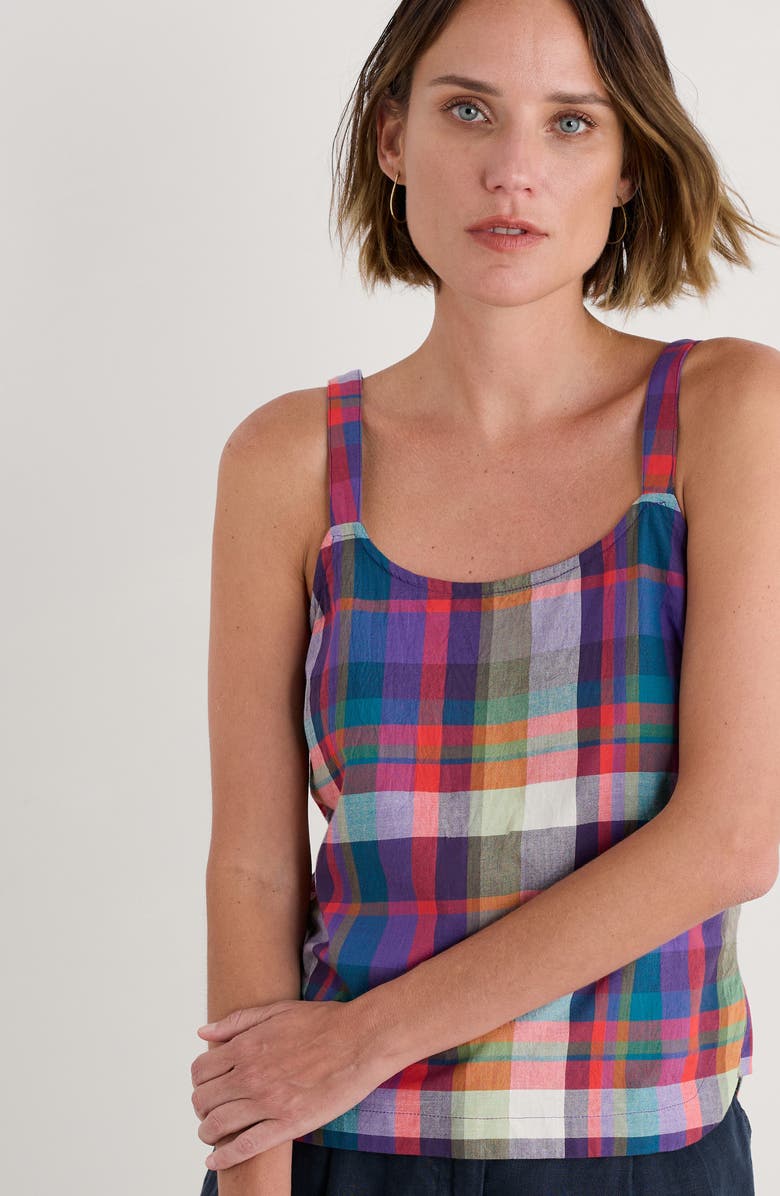 Seasalt Cornwall Hares Tail Relaxed Organic Cotton Tank, Alternate, color, Florabunda Multi Damson