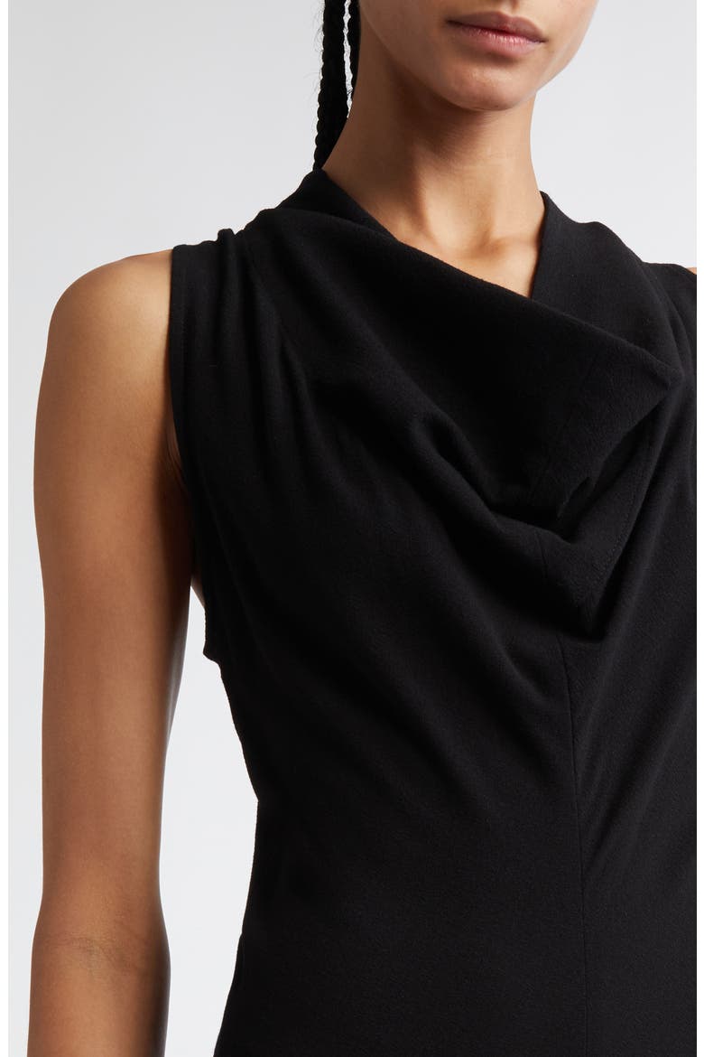 Cowl Neck Stretch Crepe Dress, Alternate, color, BLACK