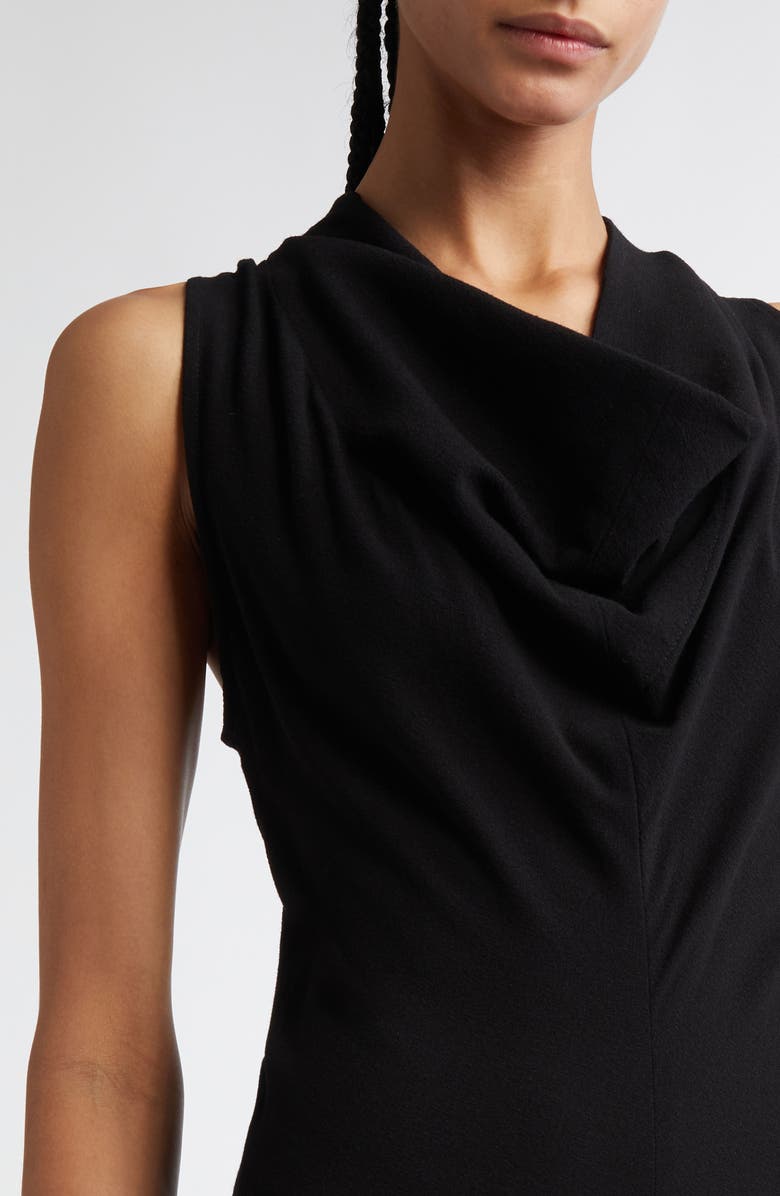 TOTEME Cowl Neck Stretch Crepe Dress, Alternate, color, Black