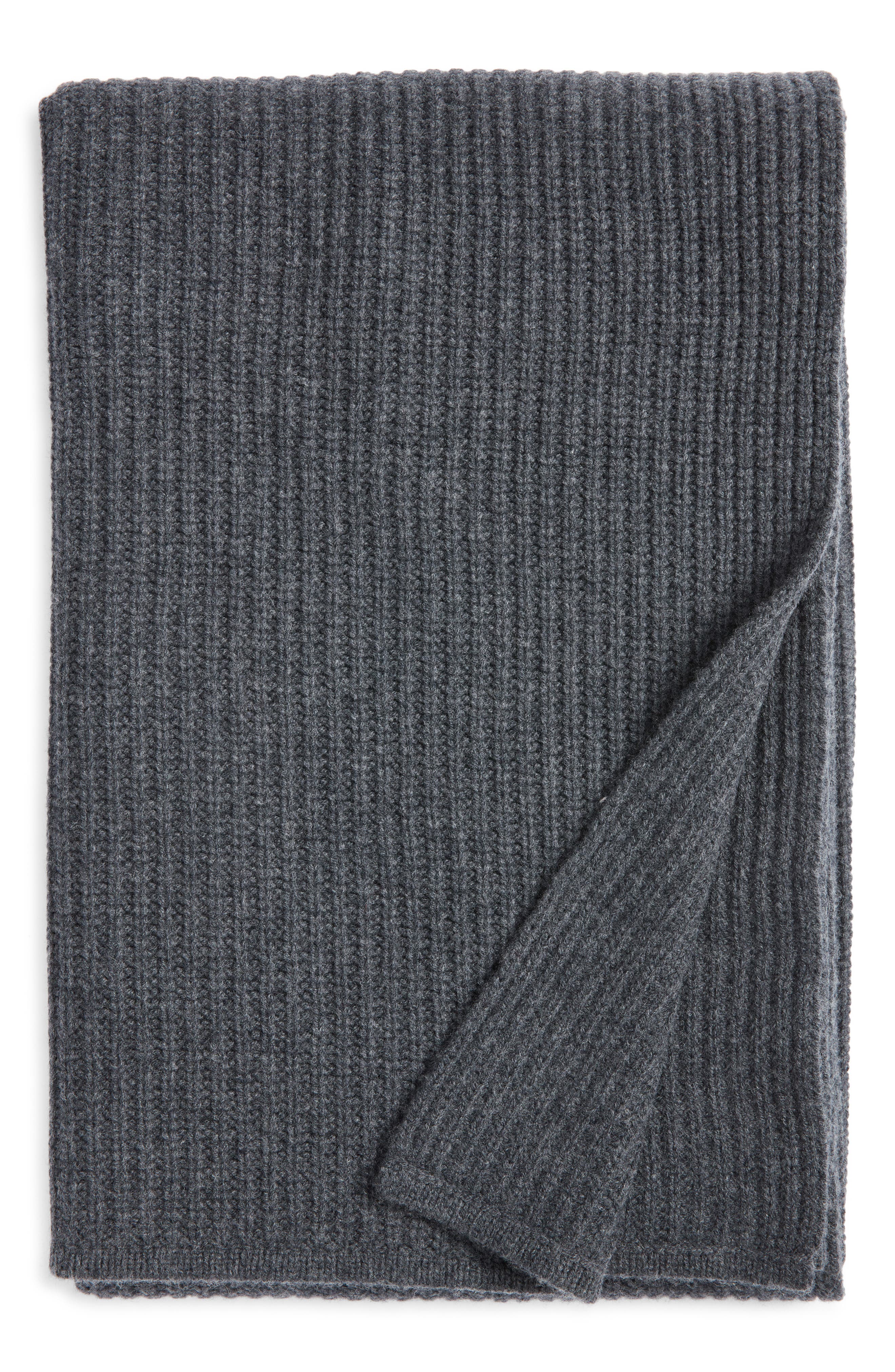 Rib Wool & Cashmere Throw Blanket