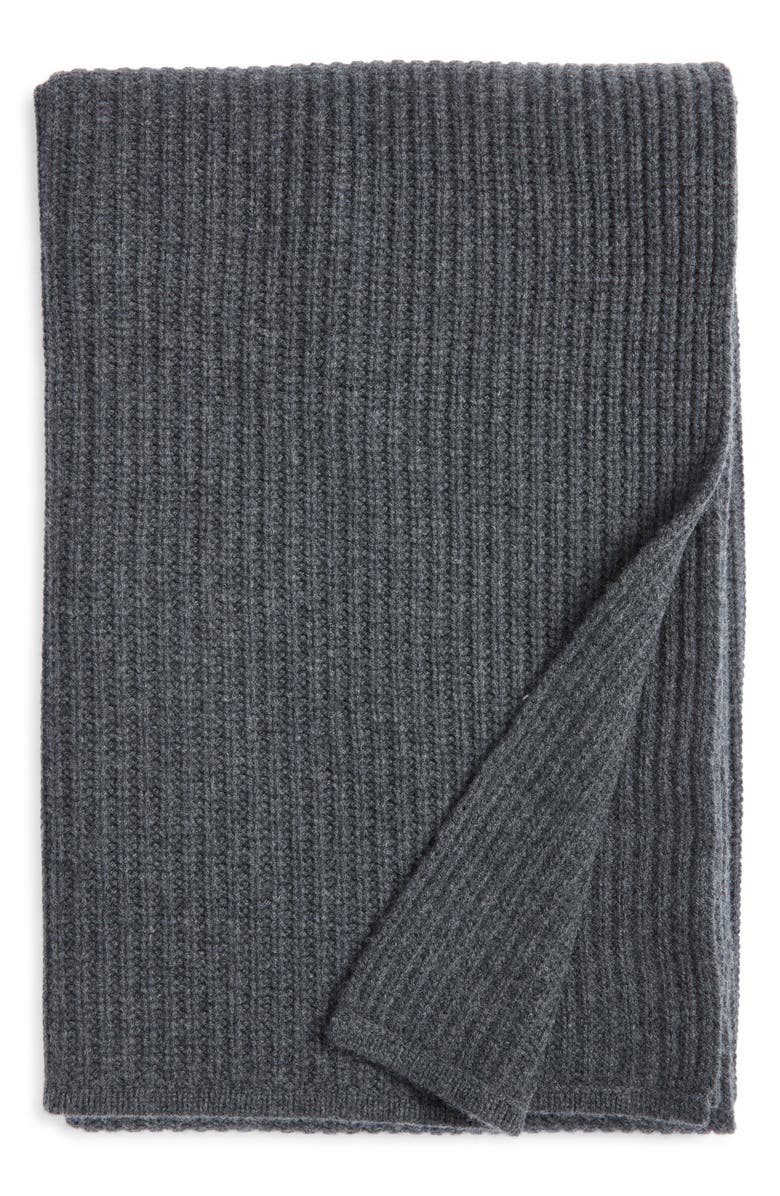 Nordstrom Rib Wool & Cashmere Throw Blanket, Main, color, 