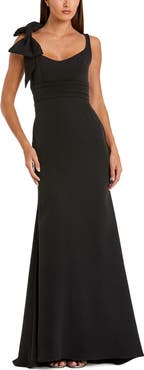 Mac Duggal Women's Crepe Sleeveless Scoop Neck Gown With Bow