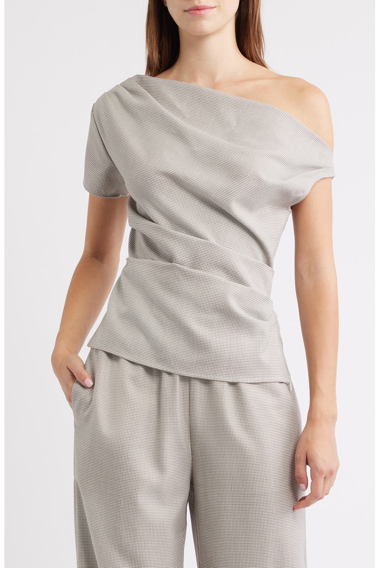 Draped Asymmetrical Wool Blend Top, Main, color, BEIGE
