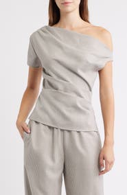ROWING BLAZERS Draped Asymmetrical Wool Blend Top
