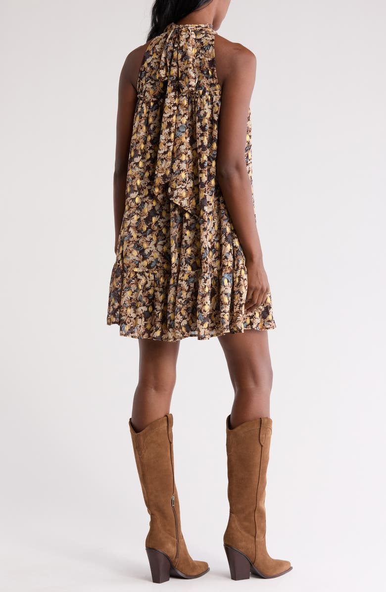 MELLODAY Mock Neck Sleeveless Trapeze Dress, Alternate, color,