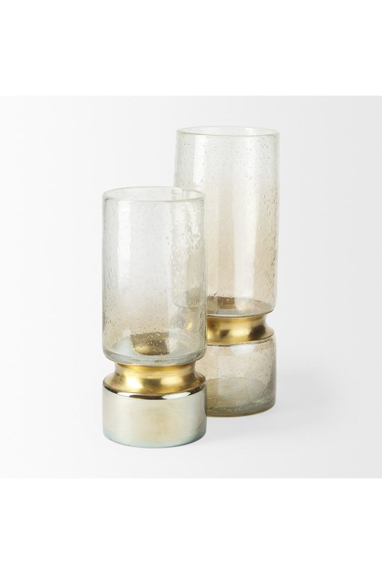 Adriatic I Small Brushed Metal Glass Vase, Alternate, color, Gold