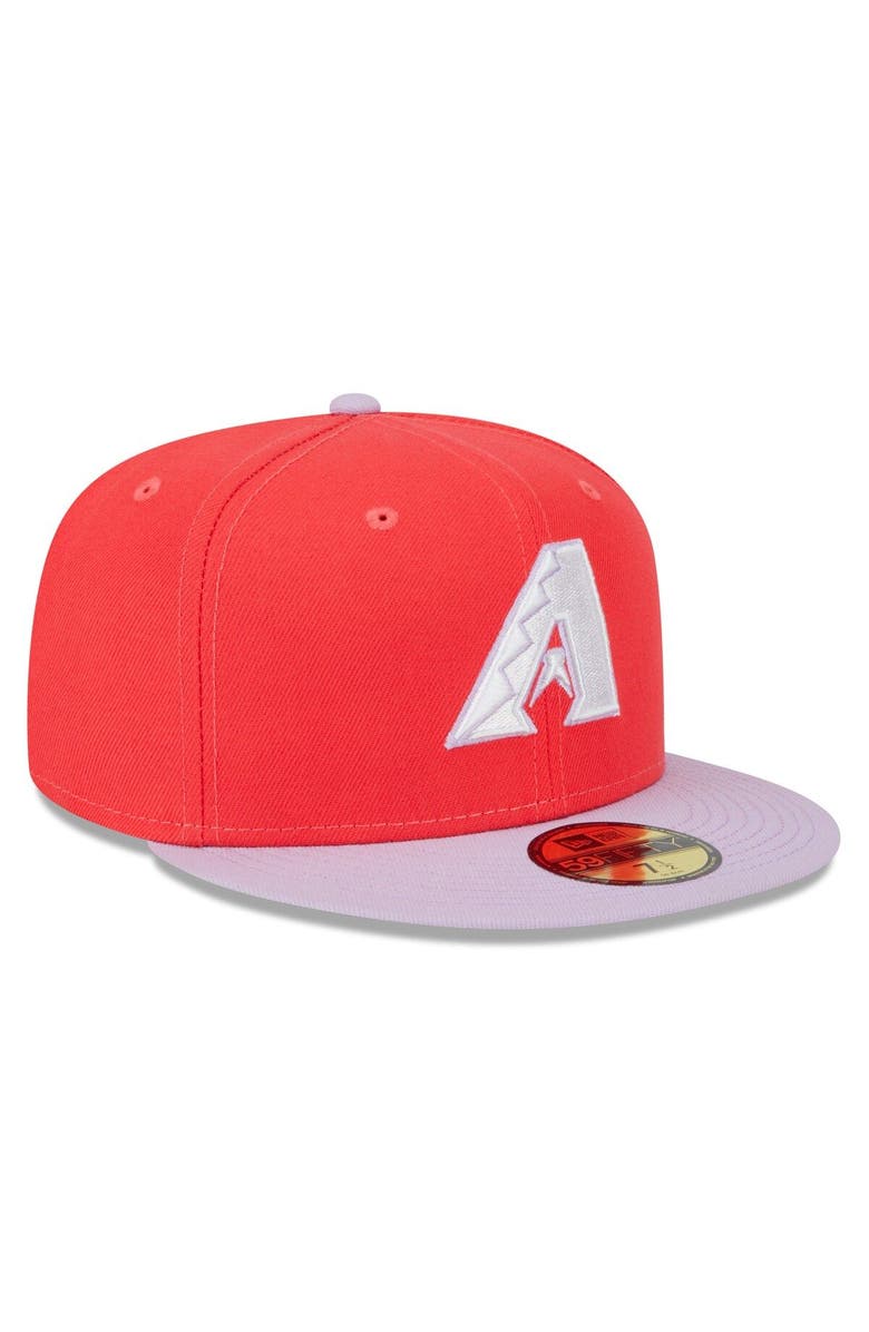 New Era Men's New Era Red/Lavender Arizona Diamondbacks Spring Color Two-Tone 59FIFTY Fitted Hat, Alternate, color,
