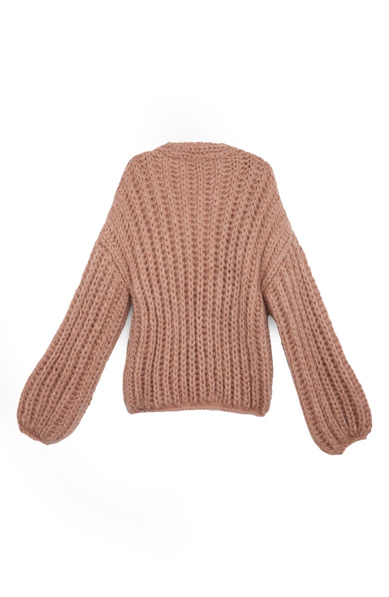 SAACHI Chunky Knit Cardigan, Alternate, color, Taupe