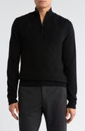Amicale Jacquard Cashmere Quarter Zip Sweater