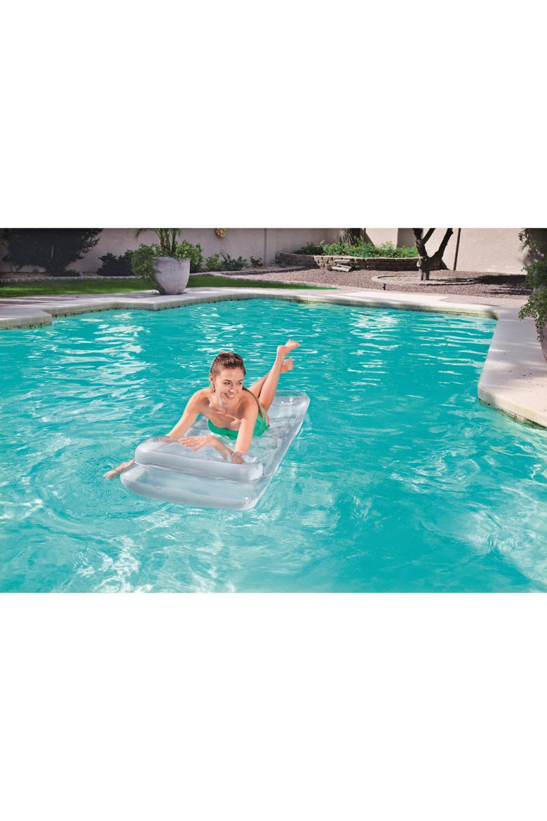 Metal Tech Lounge Inflatable Pool Float, Alternate, color, Clear
