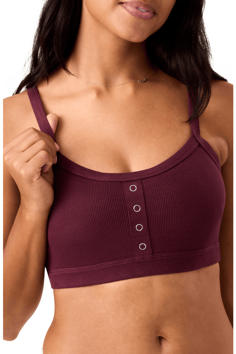 Ribbed Pumping Bralette, Main, color, Deep Burgundy