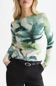 Scotch & Soda Print Long Sleeve T-Shirt