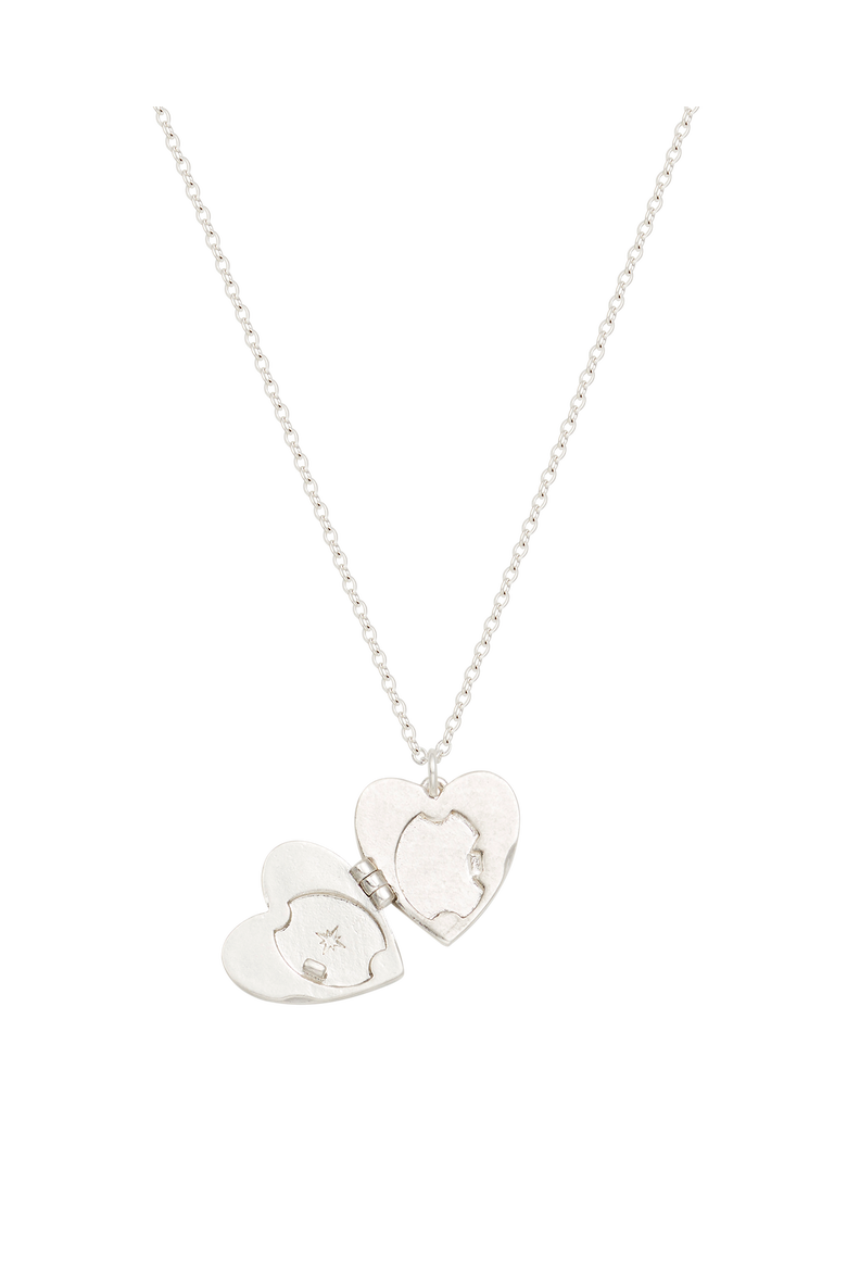 Selene Moon & Periwinkle Locket Necklace, Alternate, color, Silver