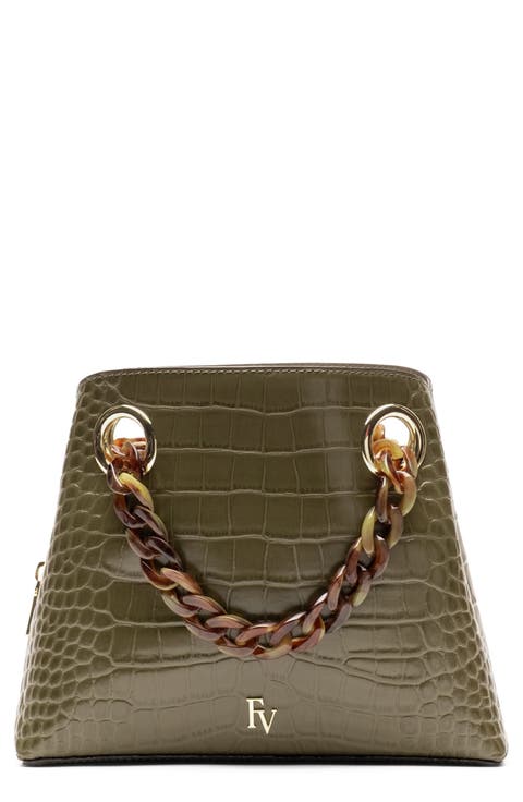 Skip Croc Embossed Leather Tote