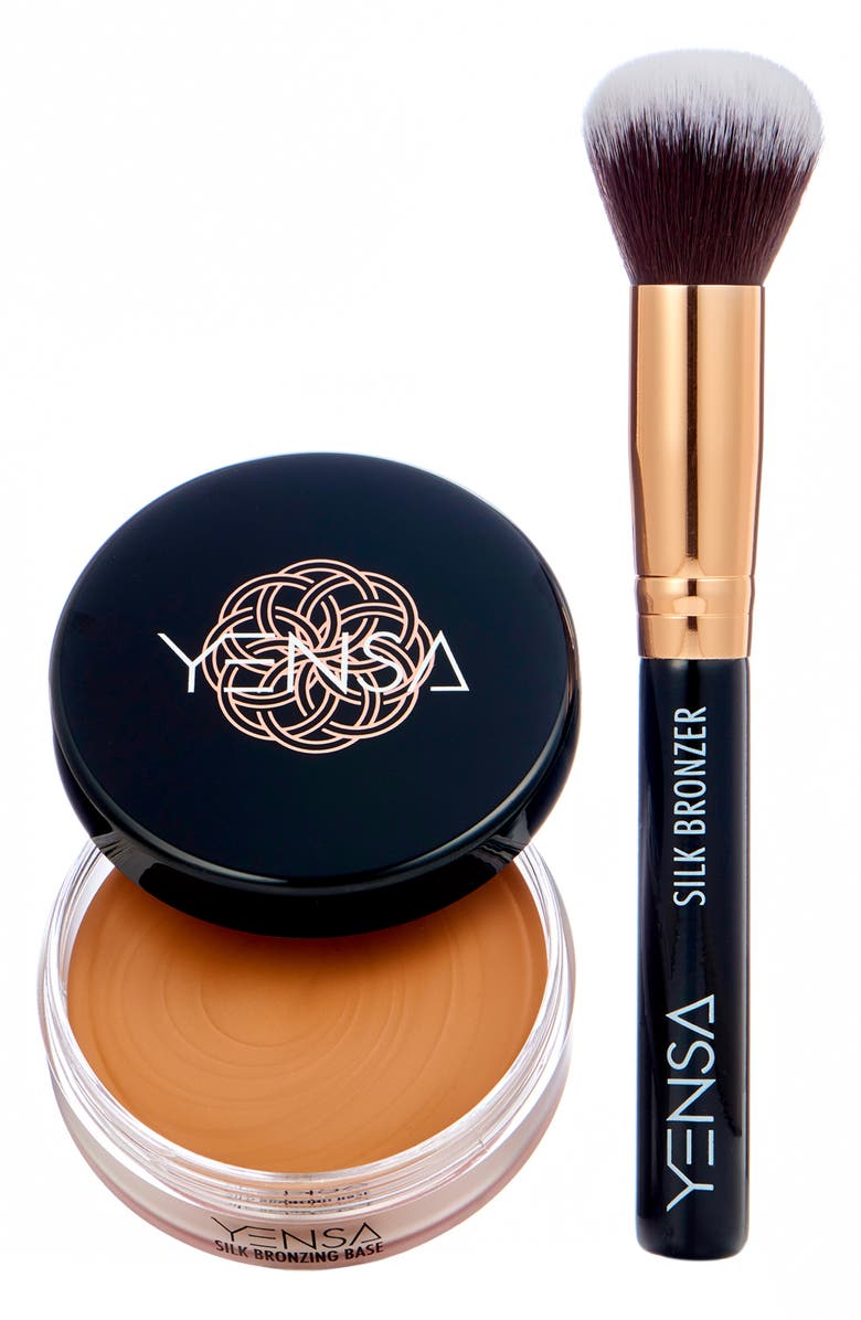 YENSA Silk Bronzing Base Powder Bronzer & Brush Set, Main, color,