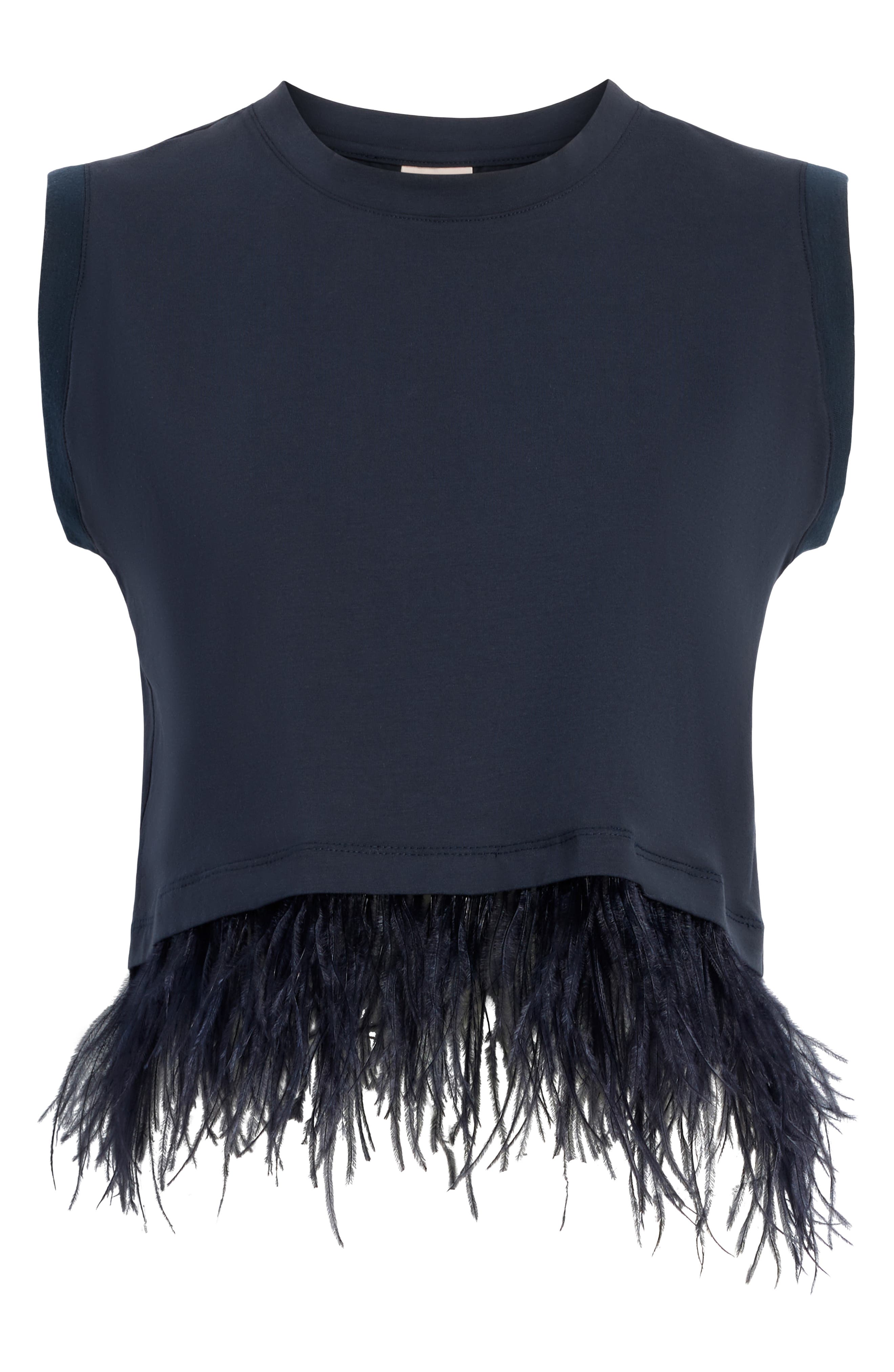 Feather Trim Crop Top - image 2