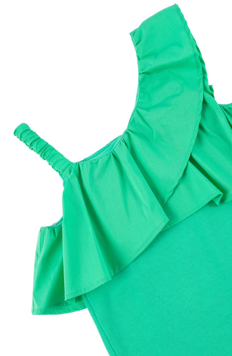 Habitual Girl Kids' One-Shoulder Ruffle Top & Shorts Set, Alternate, color,