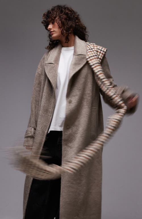 Topshop Chuck On Faux Fur Longline Coat