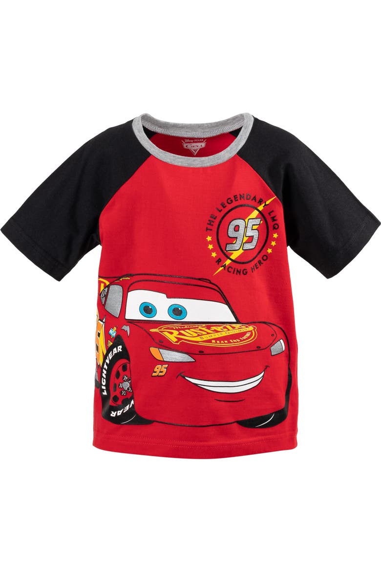 Cars Lightning McQueen T-Shirt and French Terry Shorts Set, Alternate, color, McQueen Red Grey