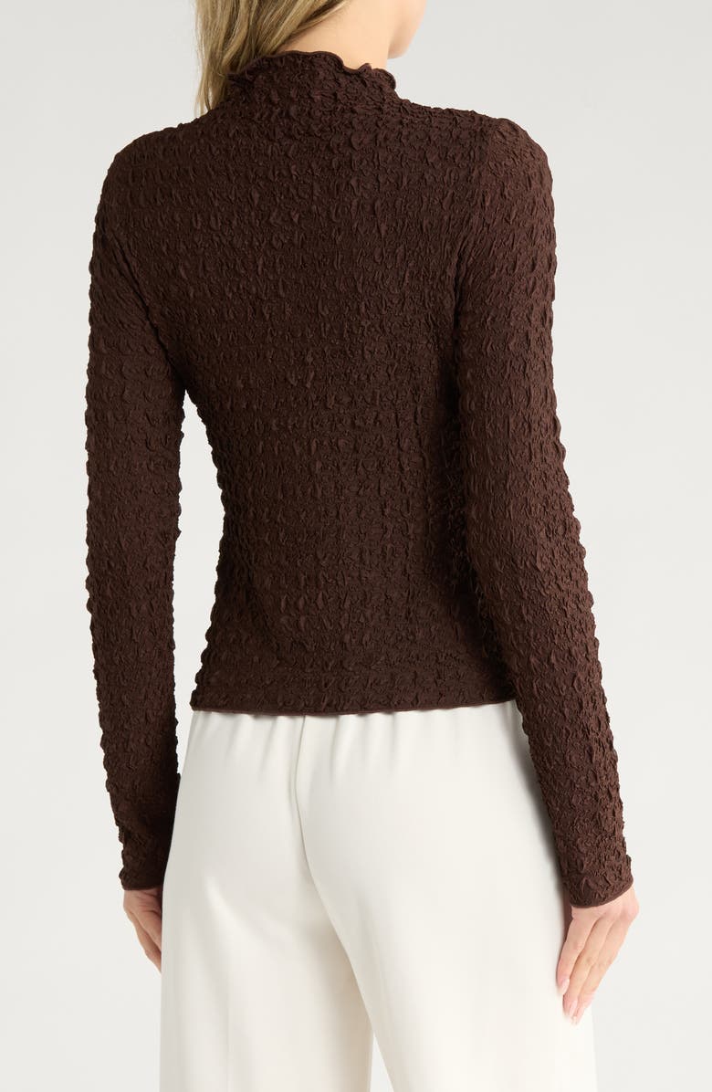 Funnel Neck Long Sleeve Textured Top