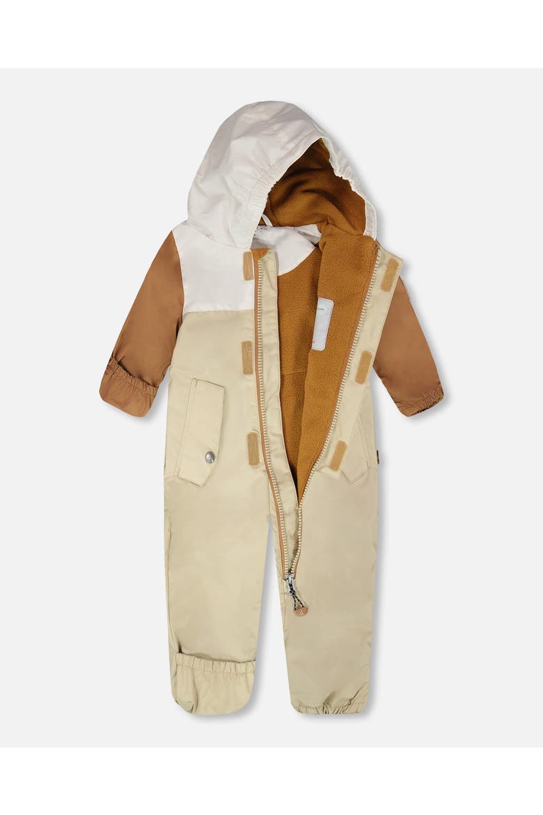 Mid-Season One-Piece Outerwear with Hat, Alternate, color, Beige