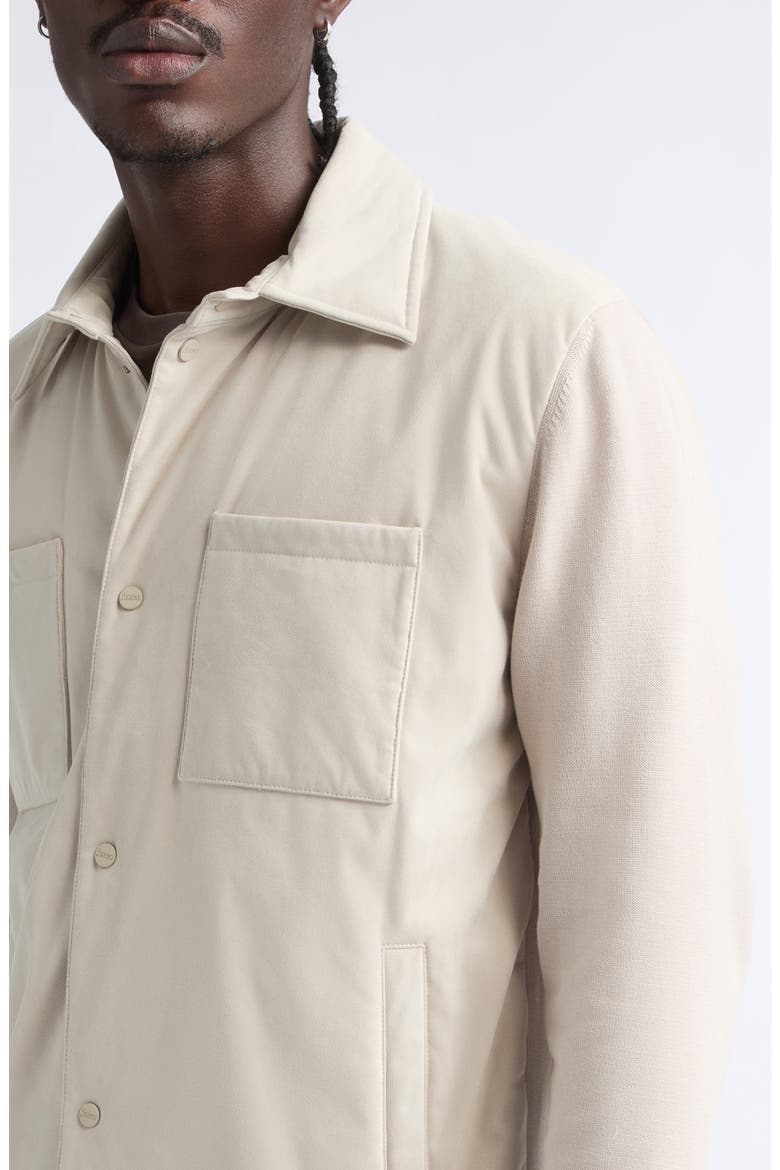 Cotton Knit Suede Effect Sweater-Jacket, Alternate, color, 1985 CHAMPAGNE