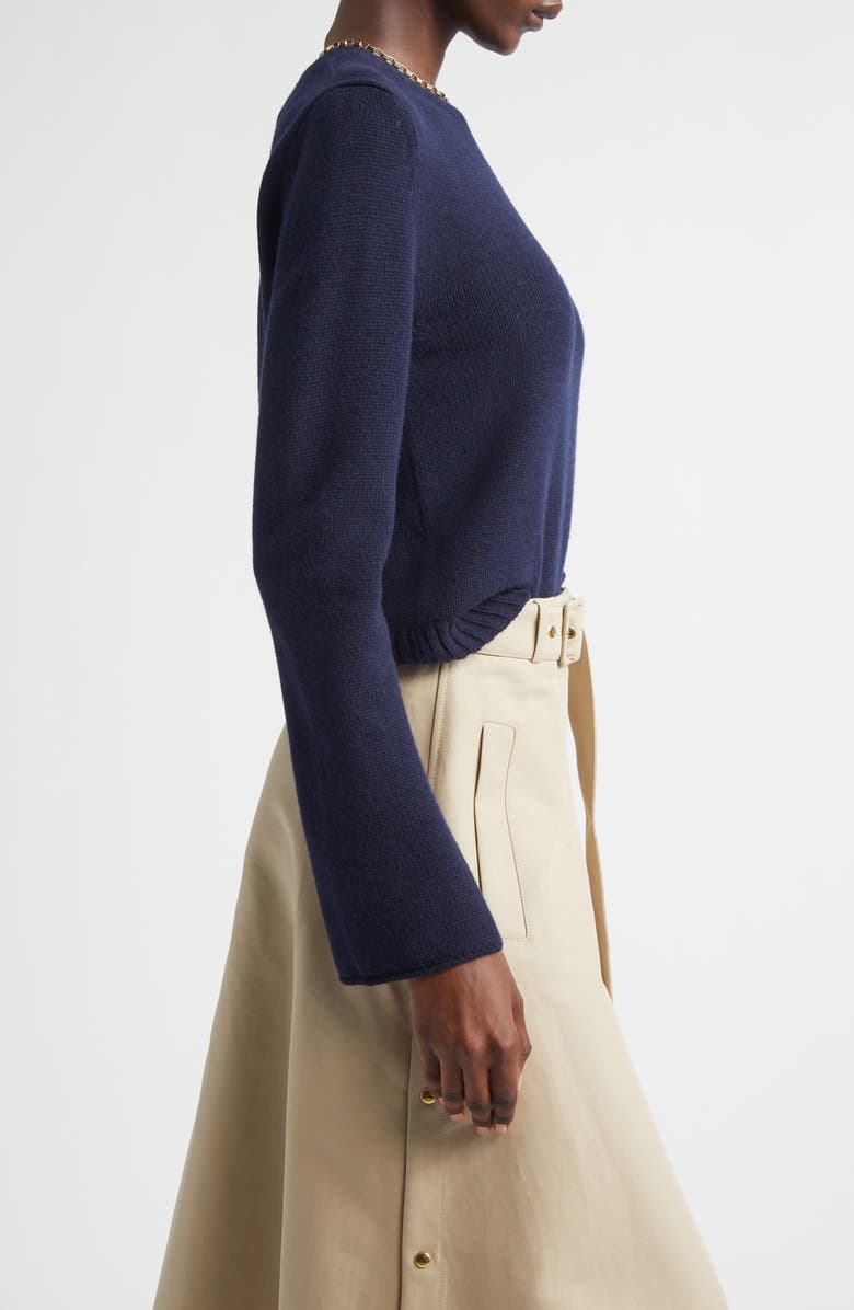 Moncler Virgin Wool & Cashmere Sweater, Alternate, color, Deep Navy