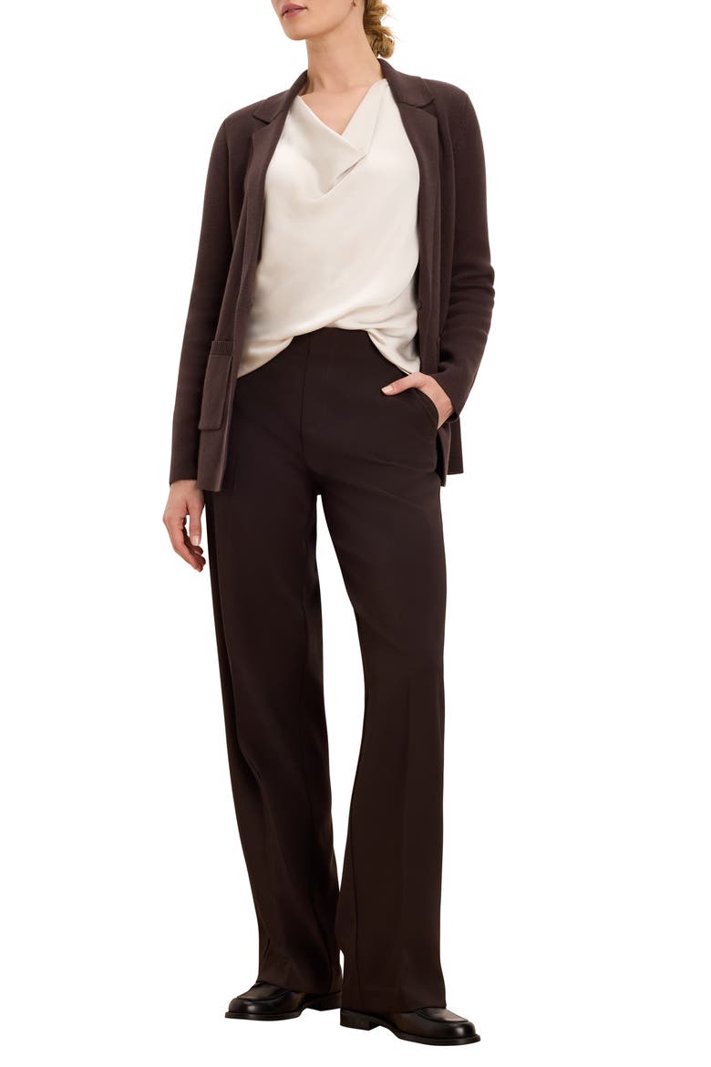 Lenox Wide Leg Stretch Twill Pants, Alternate, color, JAVA