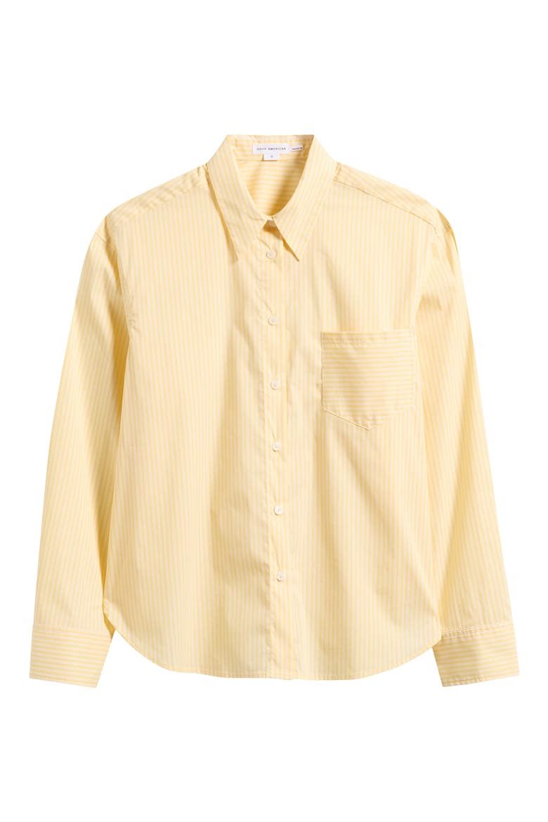 Boxy Stripe Cotton Poplin Blend Button-Up Shirt, Alternate, color, BUTTERBEAM STRIPE