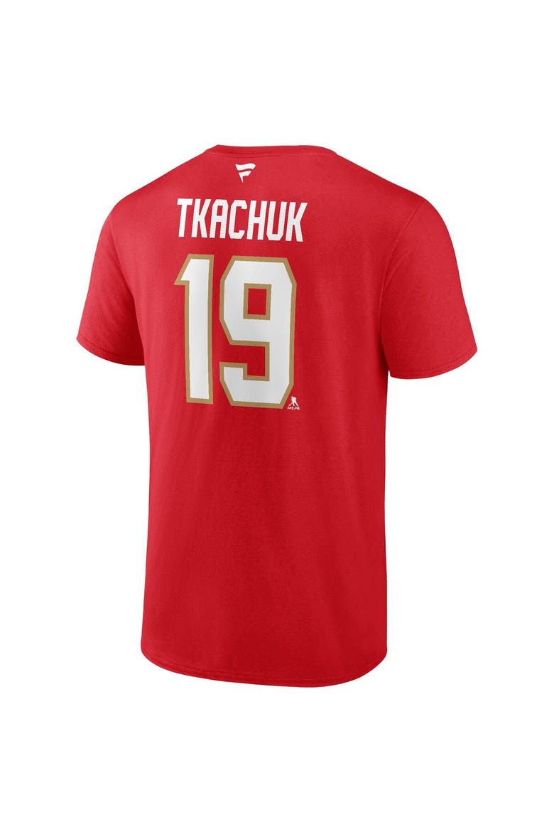 Men's Fanatics Branded Matthew Tkachuk Red Florida Panthers Authentic Stack Name & Number T-Shirt, Alternate, color, Red